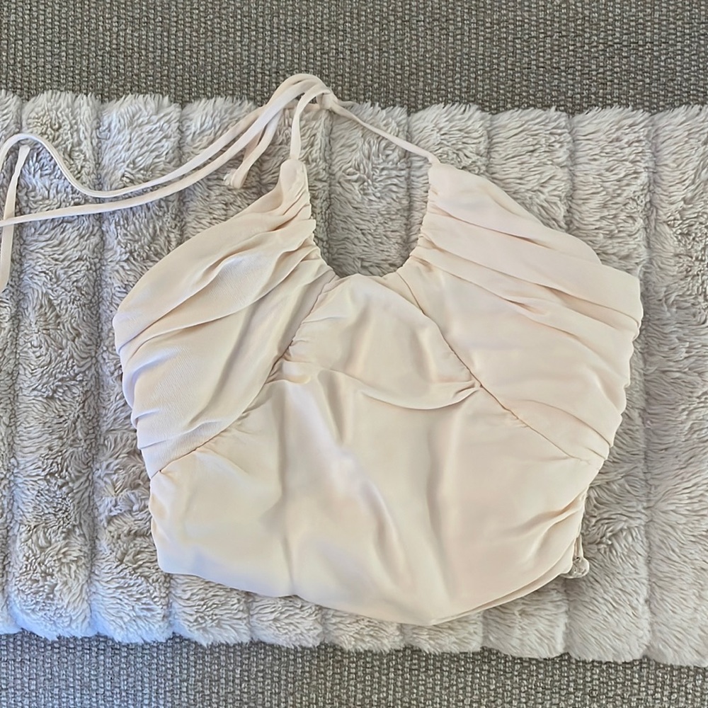Zara cream halter crop top